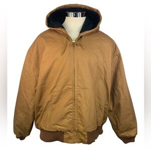 Vintage Golden Armor (NWOT) Tan Lined Hooded Canvas Jacket Men’s 3XL
